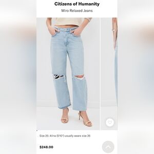 Citizens of Humanity Light Blue Miro Relaxed Jeans - Damaris